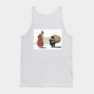 A Man with a Bundle of Toys Flung on His Back Tank Top